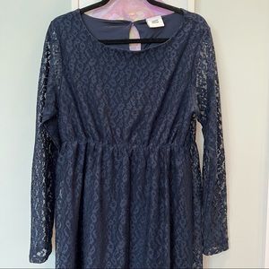 ✨HP!✨ASOS Maternity Navy Lace Midi Dress Size L